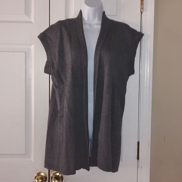 United States Sweaters gray open front  short sleeve cardigan  Sz L - Picture 1 of 5